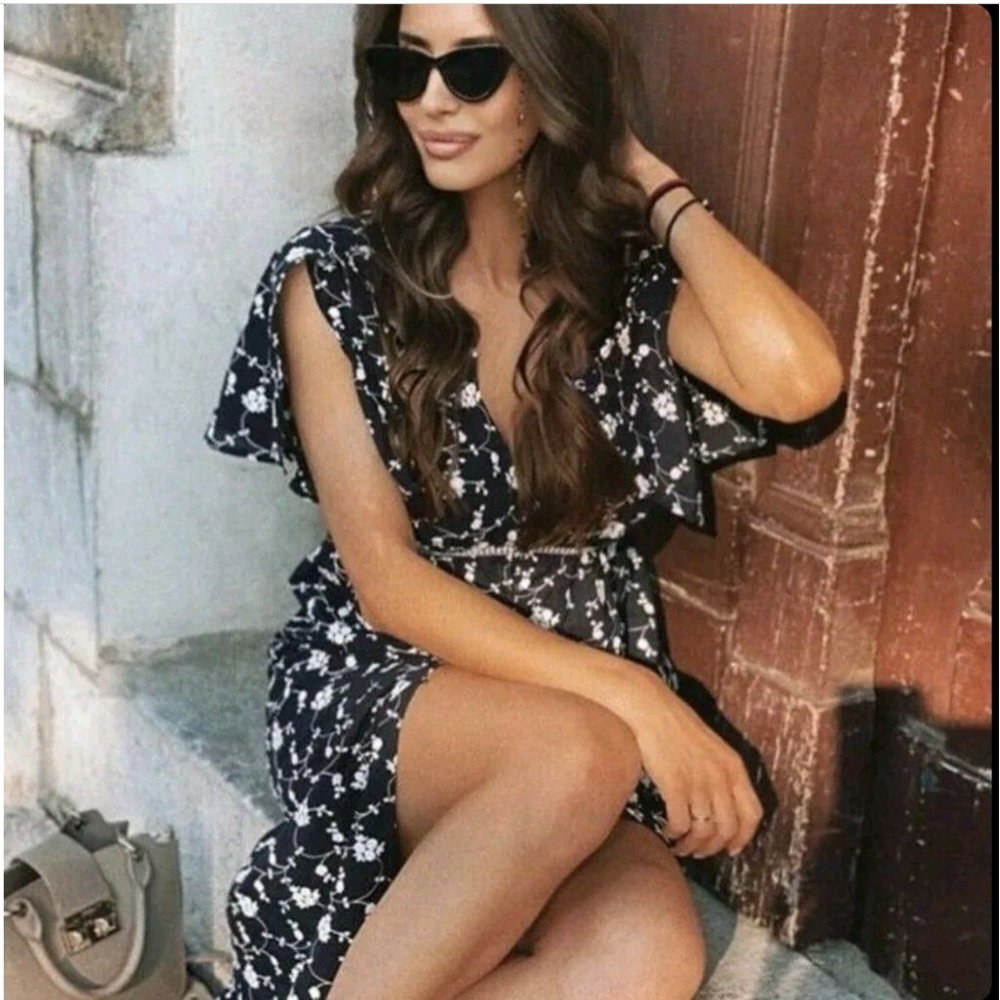 NWT ZARA Embroidered Midi Dress